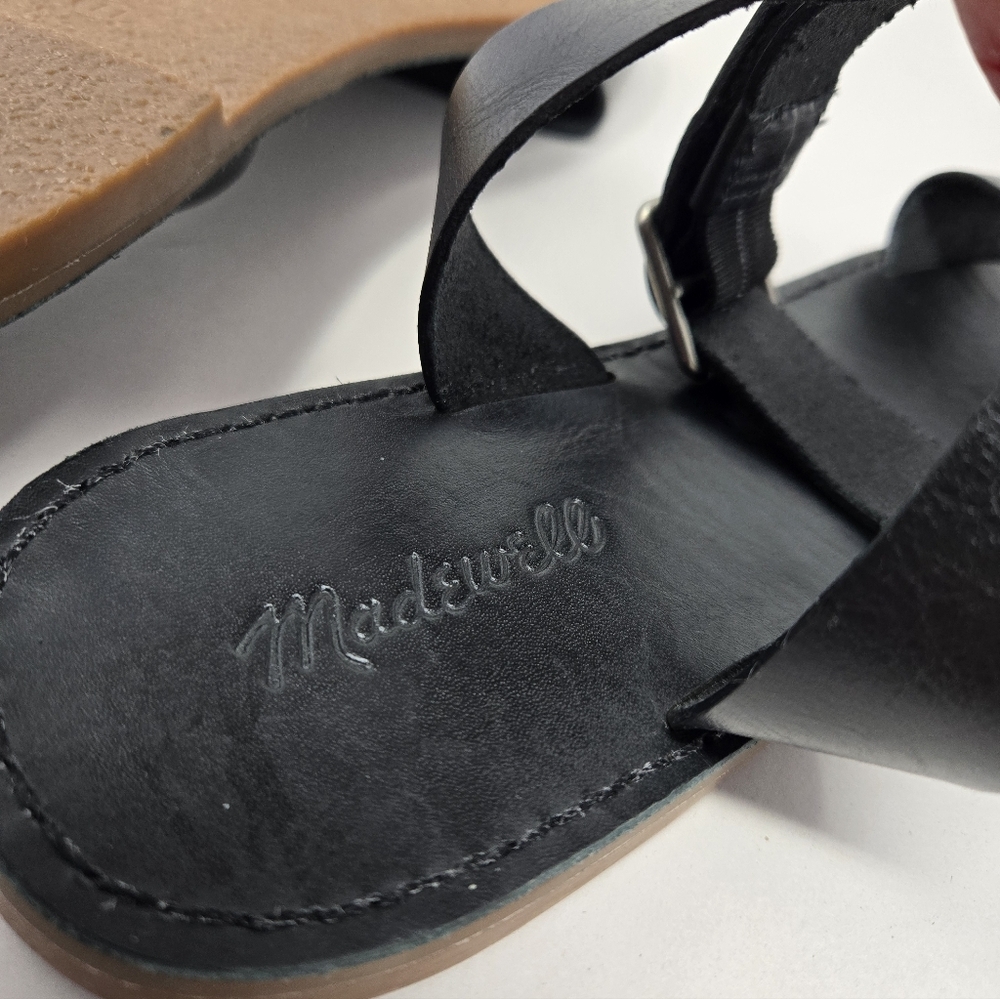 Madewell The Boardwalk Ankle Strap Womens Sandels Sz 11 Black Leather Adj. - Picture 11 of 11